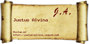 Justus Alvina névjegykártya